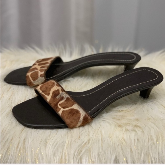 Ralph Lauren Carla brown calf hair slippers 8B - Picture 7 of 7